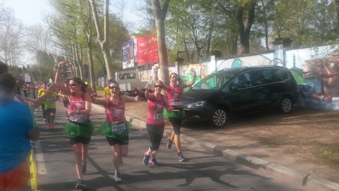 Action Shot - at 22km - who says running a marathon is not fun